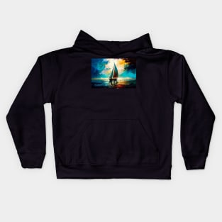 Sailboat at sunset Kids Hoodie